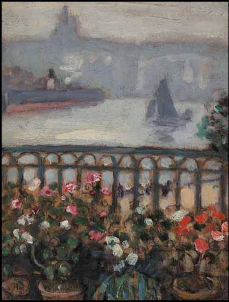 James Wilson Morrice (1865-1924) - Harbour from the Balcony with Flowers