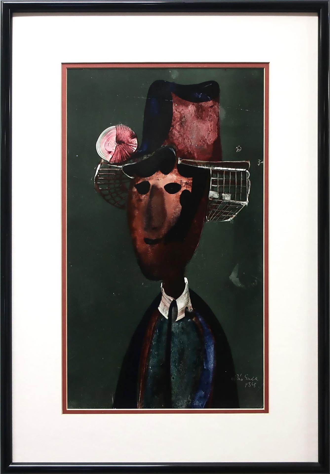 Endre Szasz (1926-2003) - Untitled (Man With Fancy Hat)