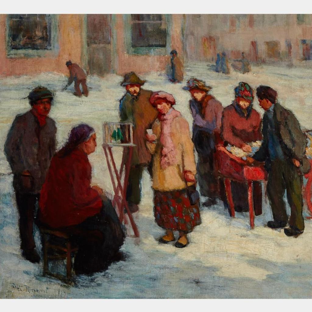 Rita Mount (1888-1967) - A Gathering Crowd, Winter