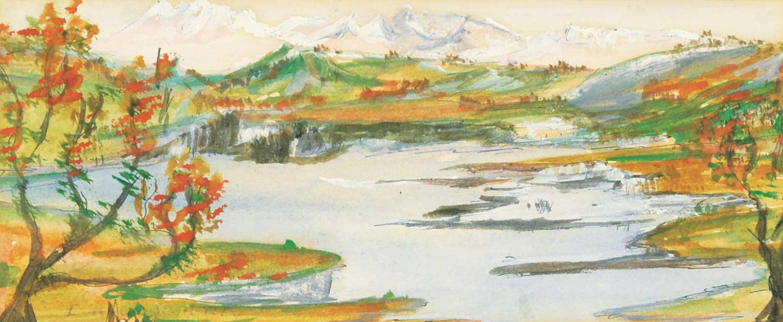 Irene E. McCaugherty (1914-1996) - Untitled - Lake Beside the Mountains