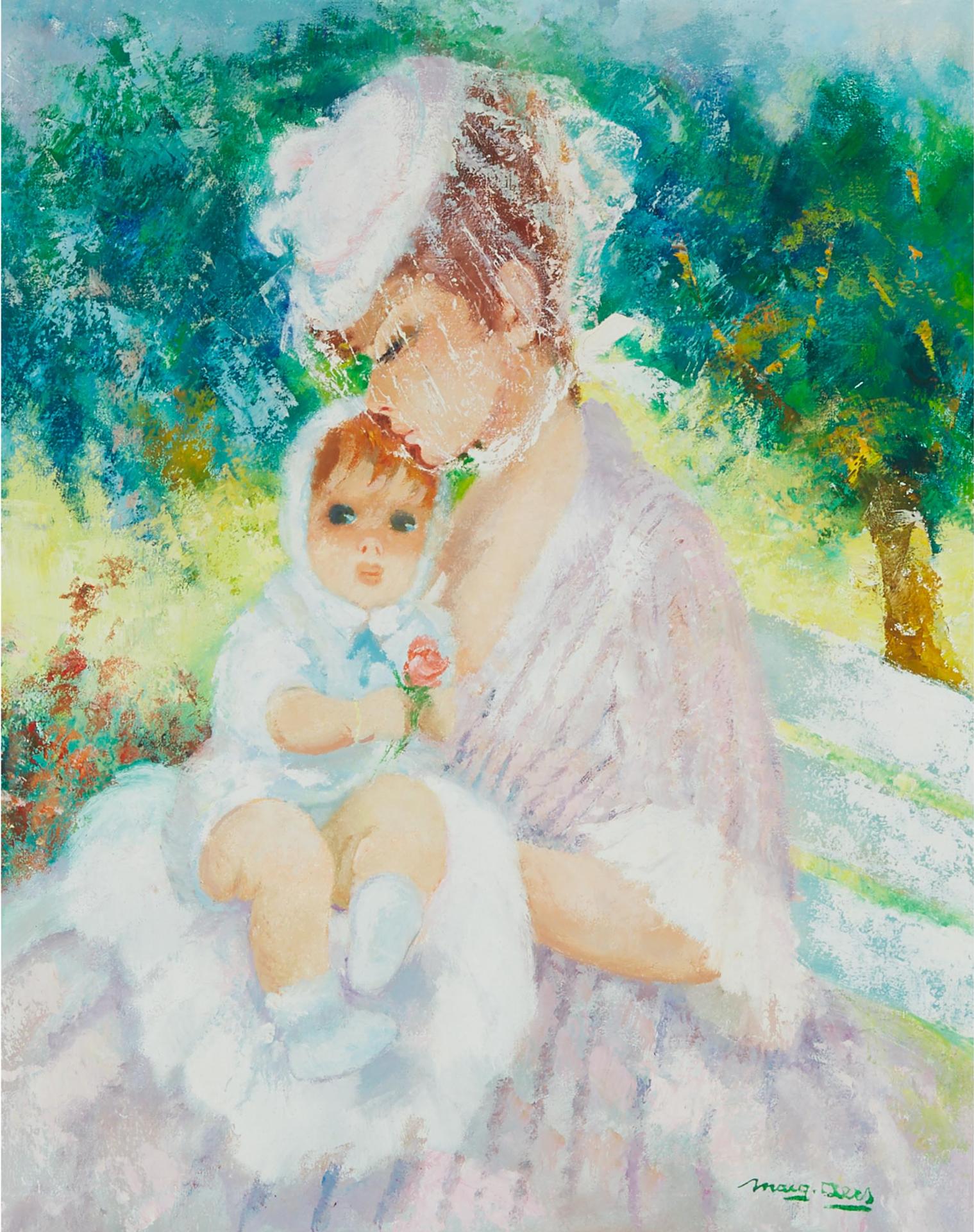 Marguerite Aers (1918-1995) - Mother And Child In A Parkland