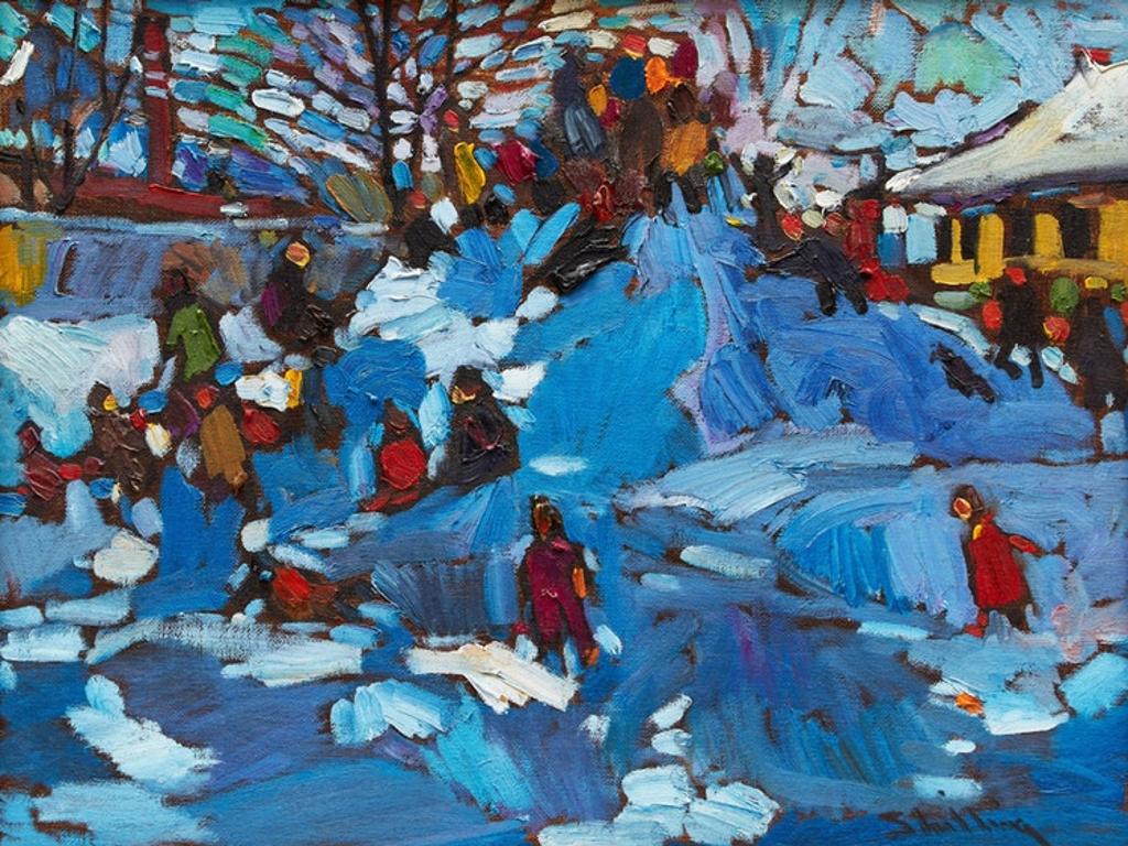 Arthur Shilling (1941-1986) - Kids on a Snowbank