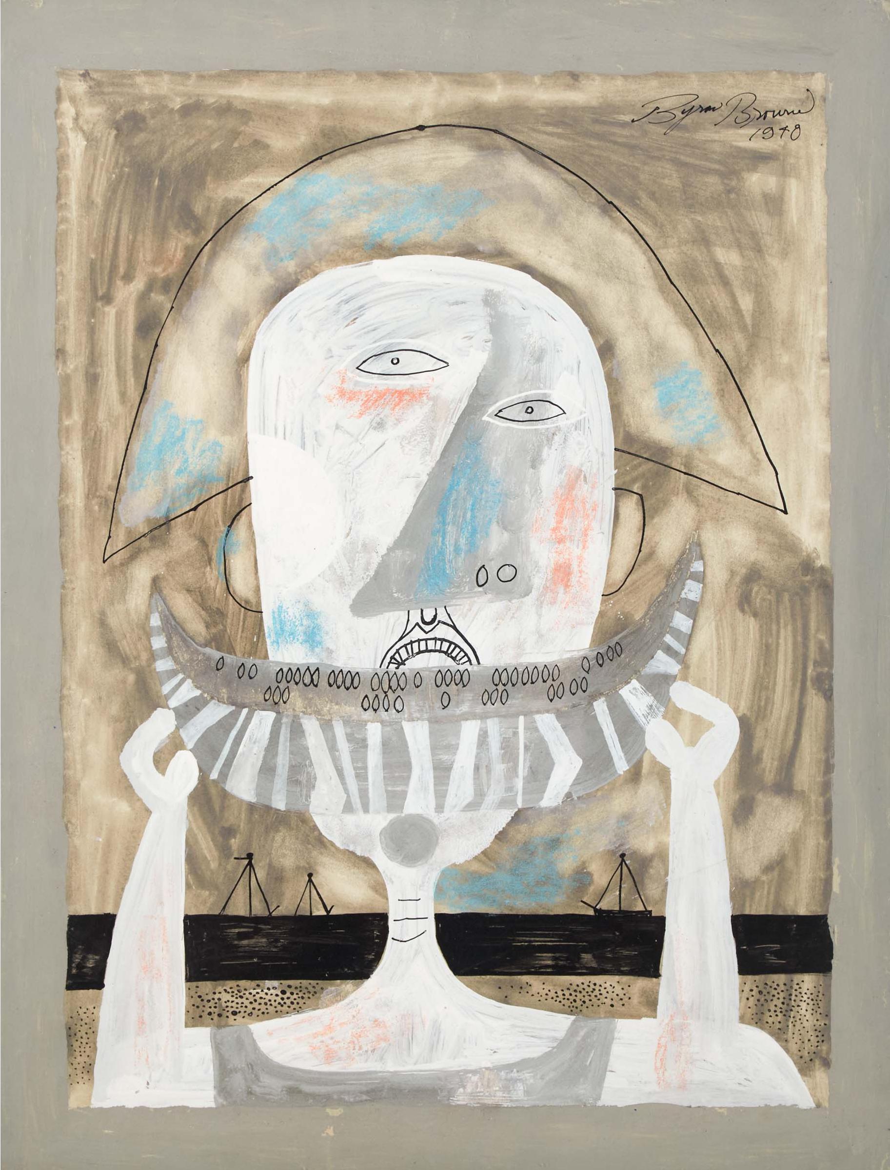 Byron Browne - Untitled (Helmet), 1948