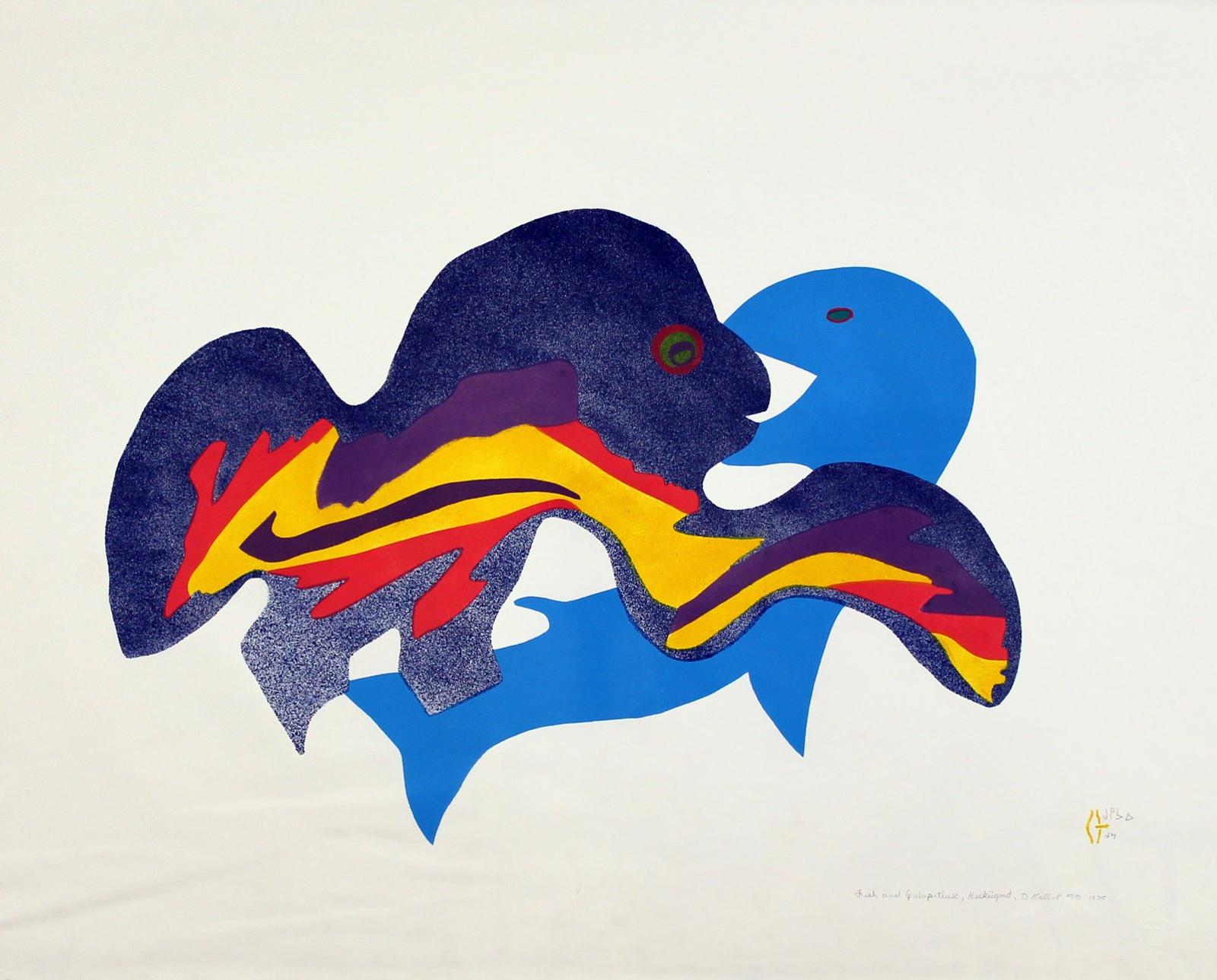 Myra Kukiiyaut (1929-2006) - Fish And Qulupitluk;1975