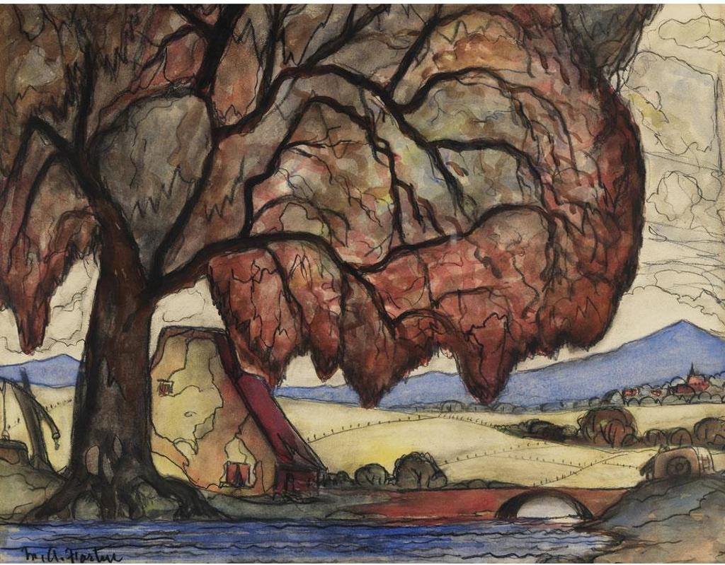 Marc-Aurèle Fortin (1888-1970) - Paysage D’Automne, (Paysage A Terrebonne)