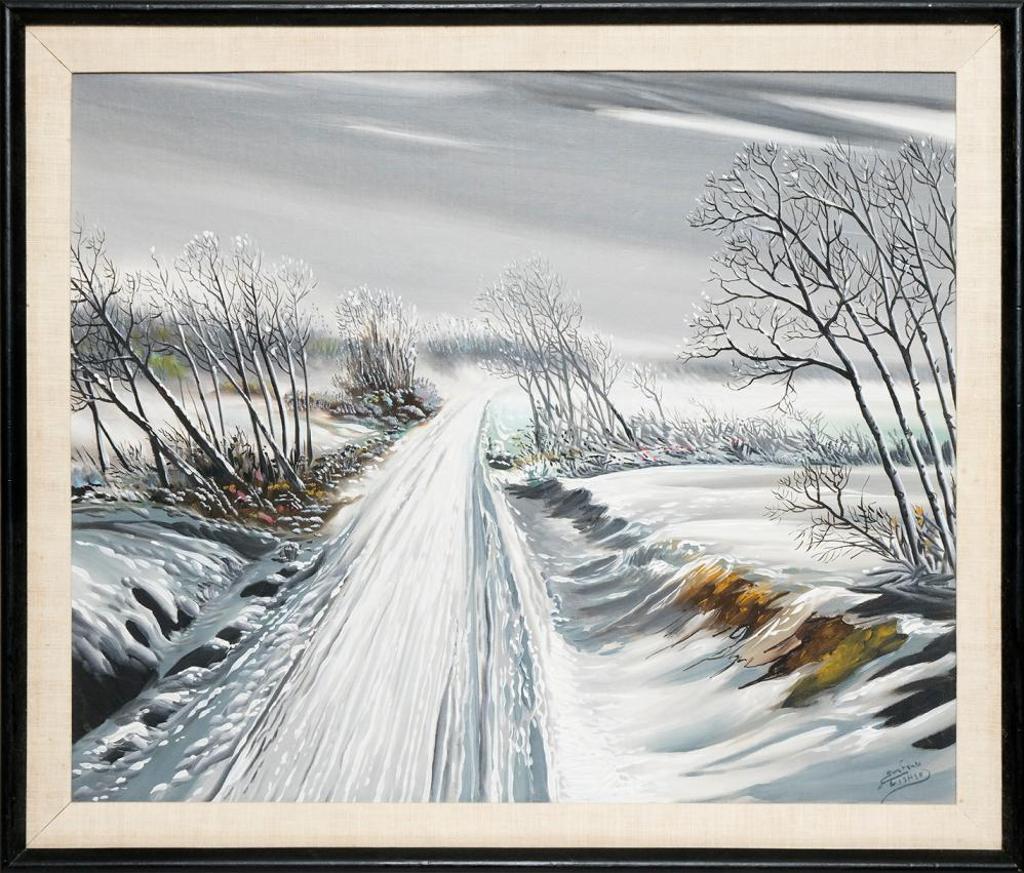 Sanford Fisher (1927-1988) - Untitled - Winter Road