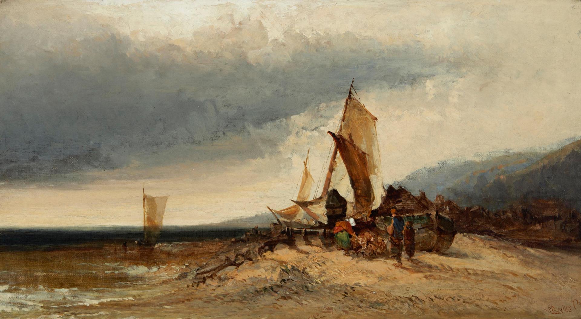 Edward Charles Williams (1807-1881) - On the coast at Shoreham