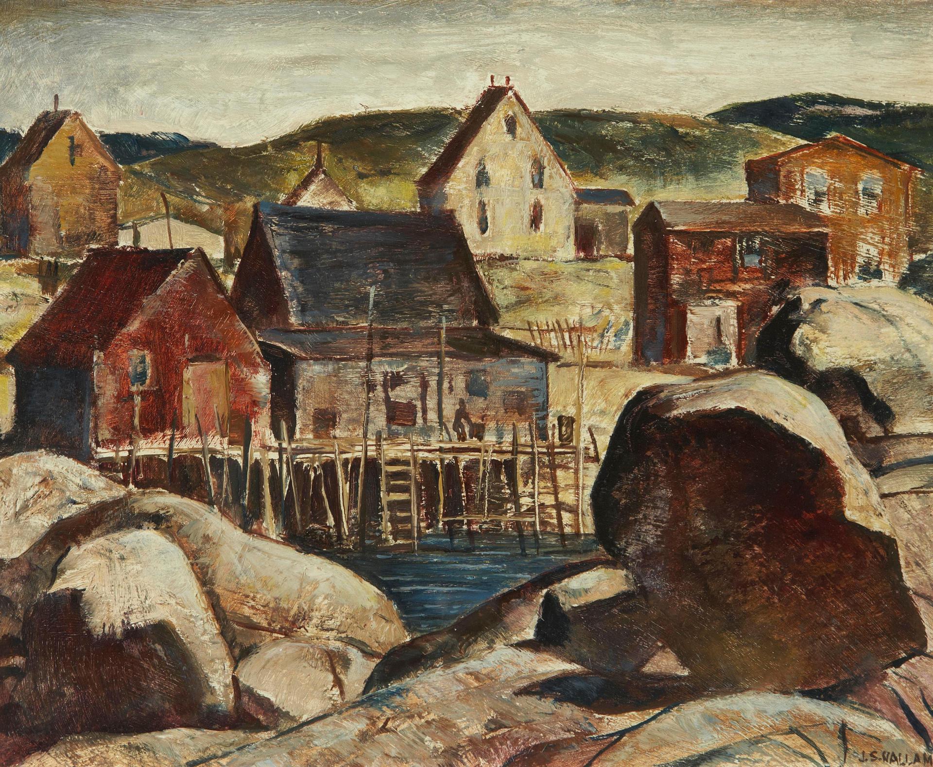 Joseph Sydney Hallam (1899-1953) - Indian Harbour Village, Nova Scotia