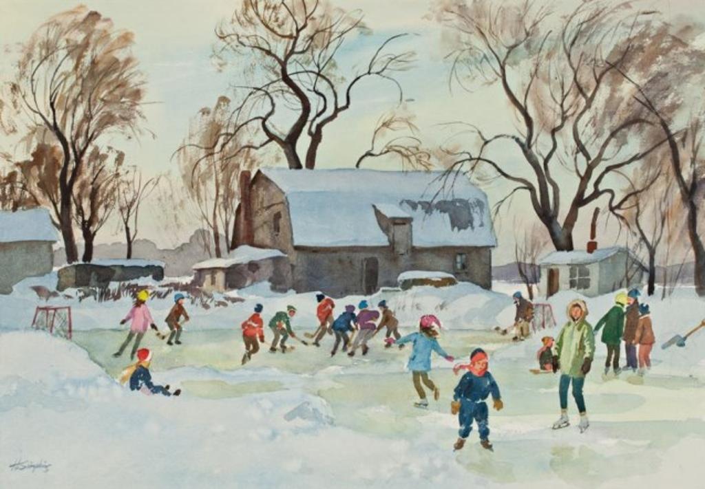 Henry John Simpkins (1906-1995) - Young Skaters, Ste-Anne-de-Bellevue