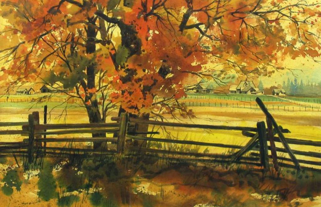 Keith L. Thomson (1934) - Fall Scene With Rail Fence