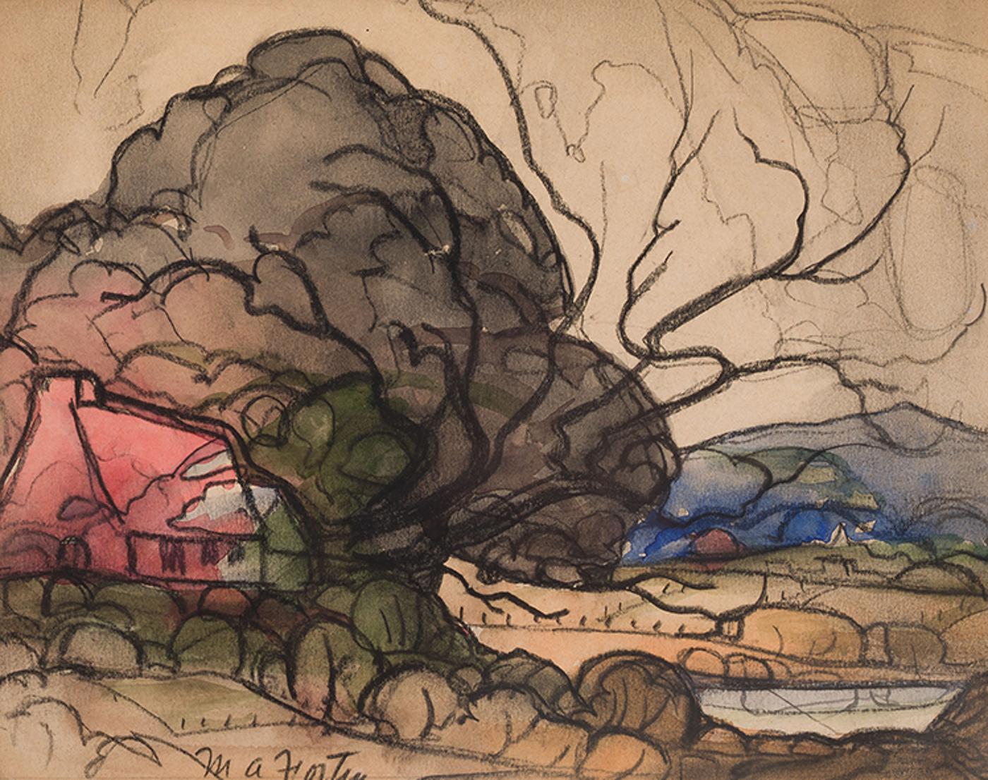 Marc-Aurèle Fortin (1888-1970) - Étude d'automne à Lafrenière