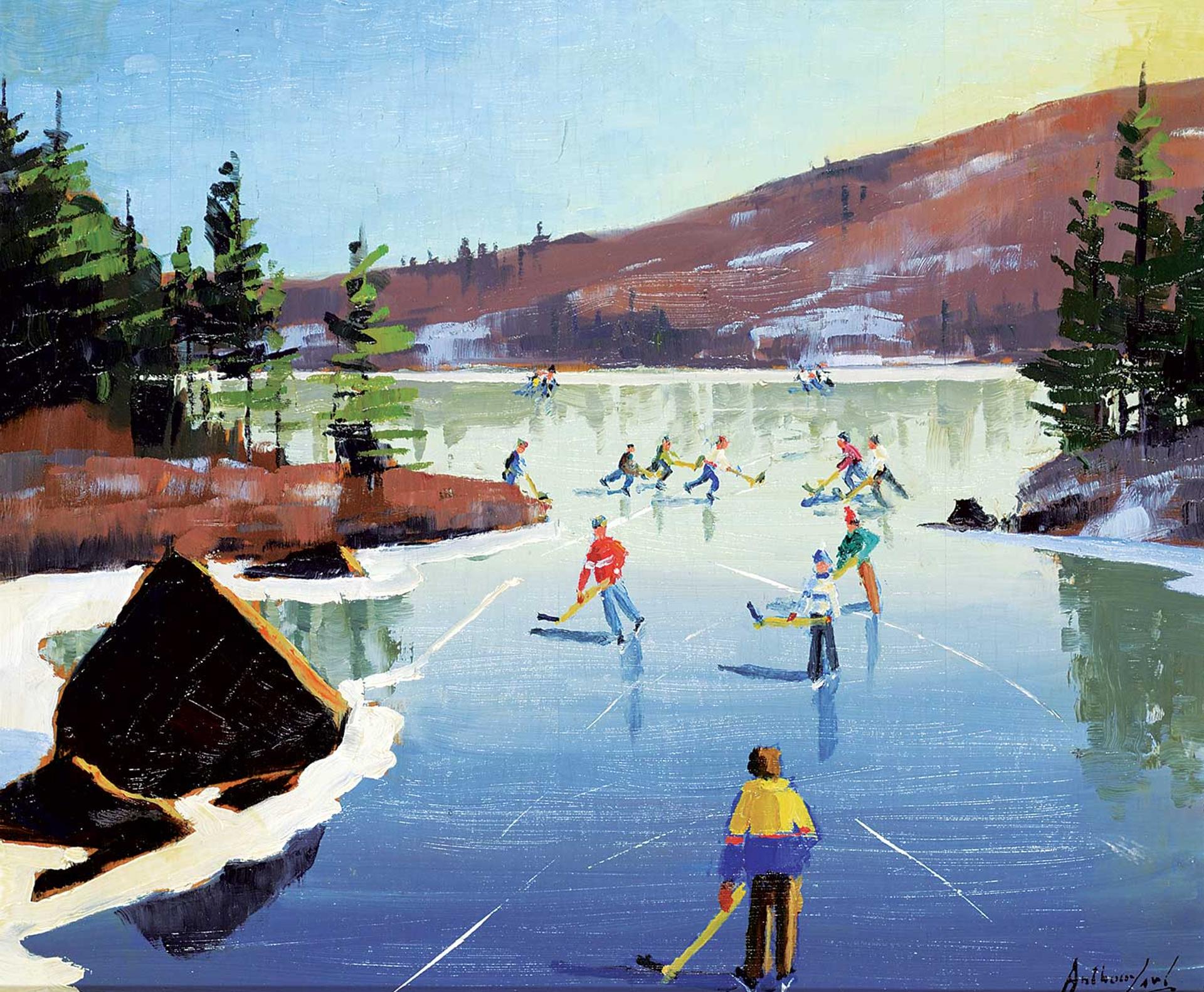 Charles Anthony Francis Law (1916-1996) - Brilliant Sunny Morning - Skater, Williams Lake, Halifax, Nova Scotia