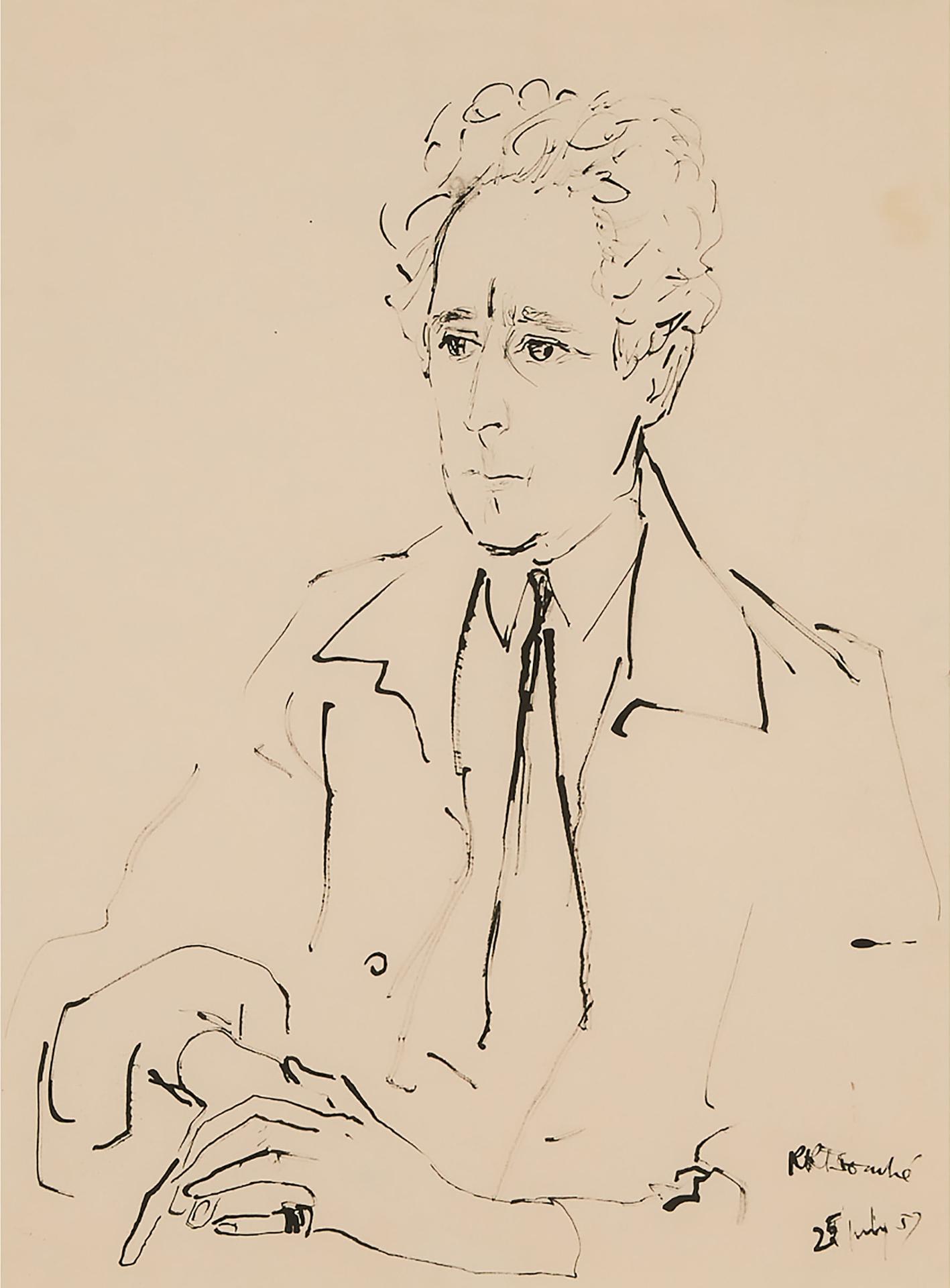 René Robert Bouché - Jean Cocteau, July 25, 1957