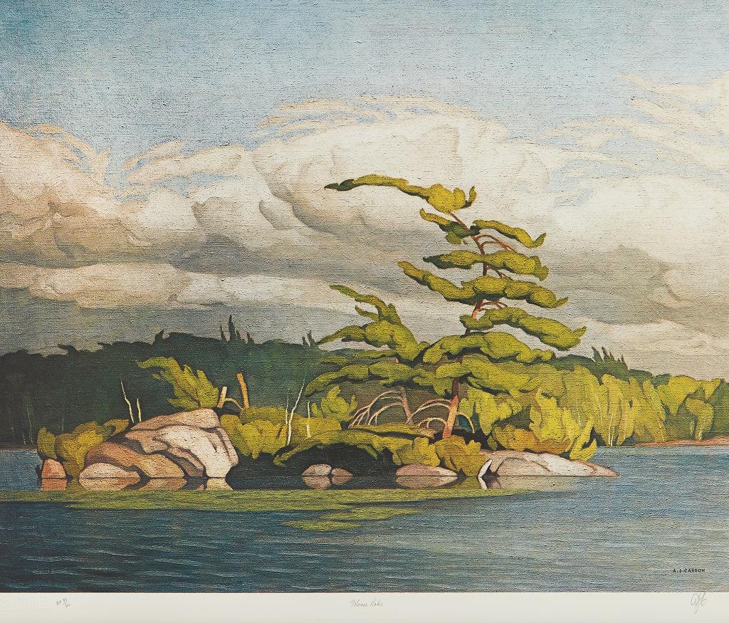 Alfred Joseph (A.J.) Casson (1898-1992) - Moose Lake; Annables General Store; Morning on the Key River