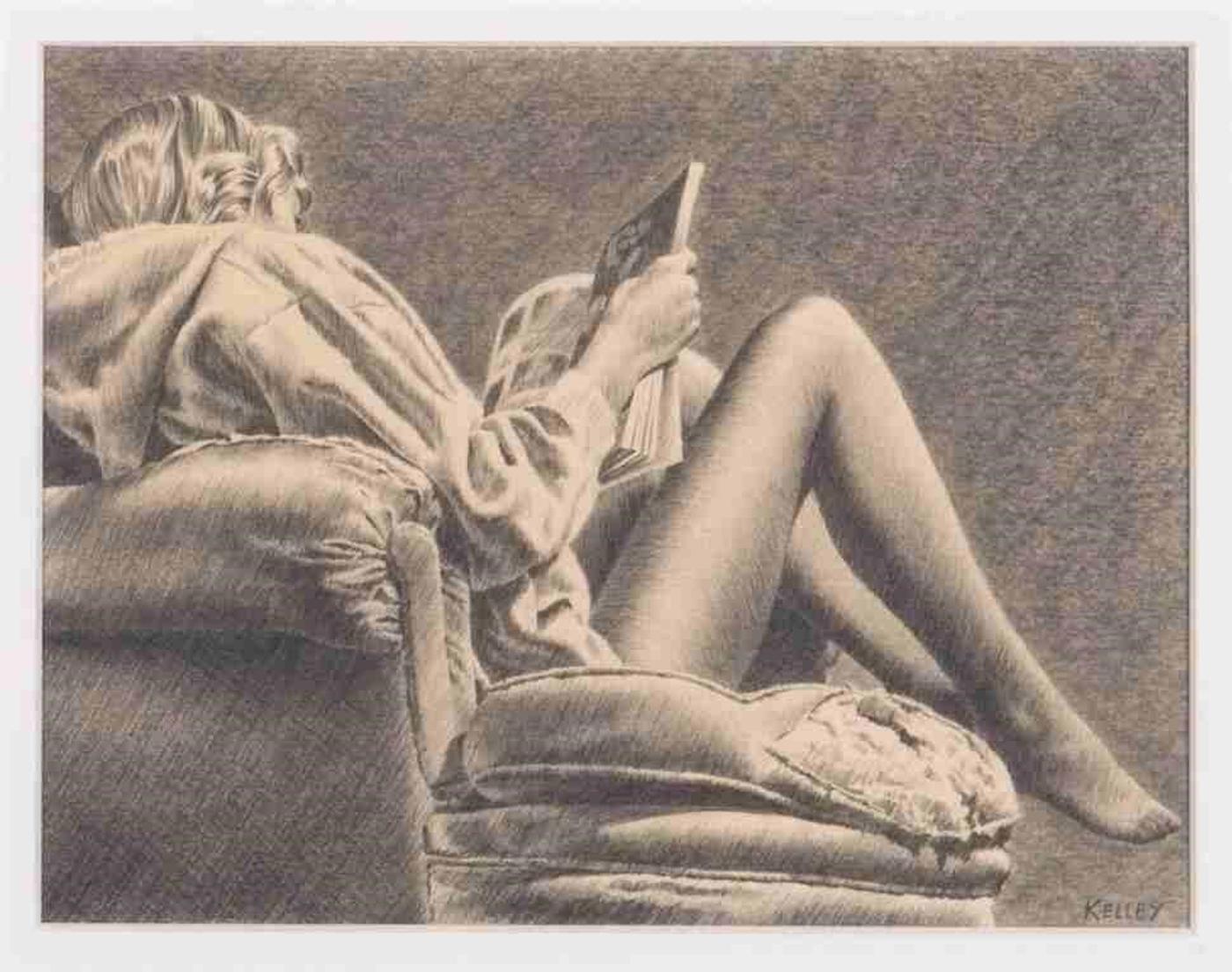 Paul Kelley (1955) - Girl Reading a Magazine, 1988