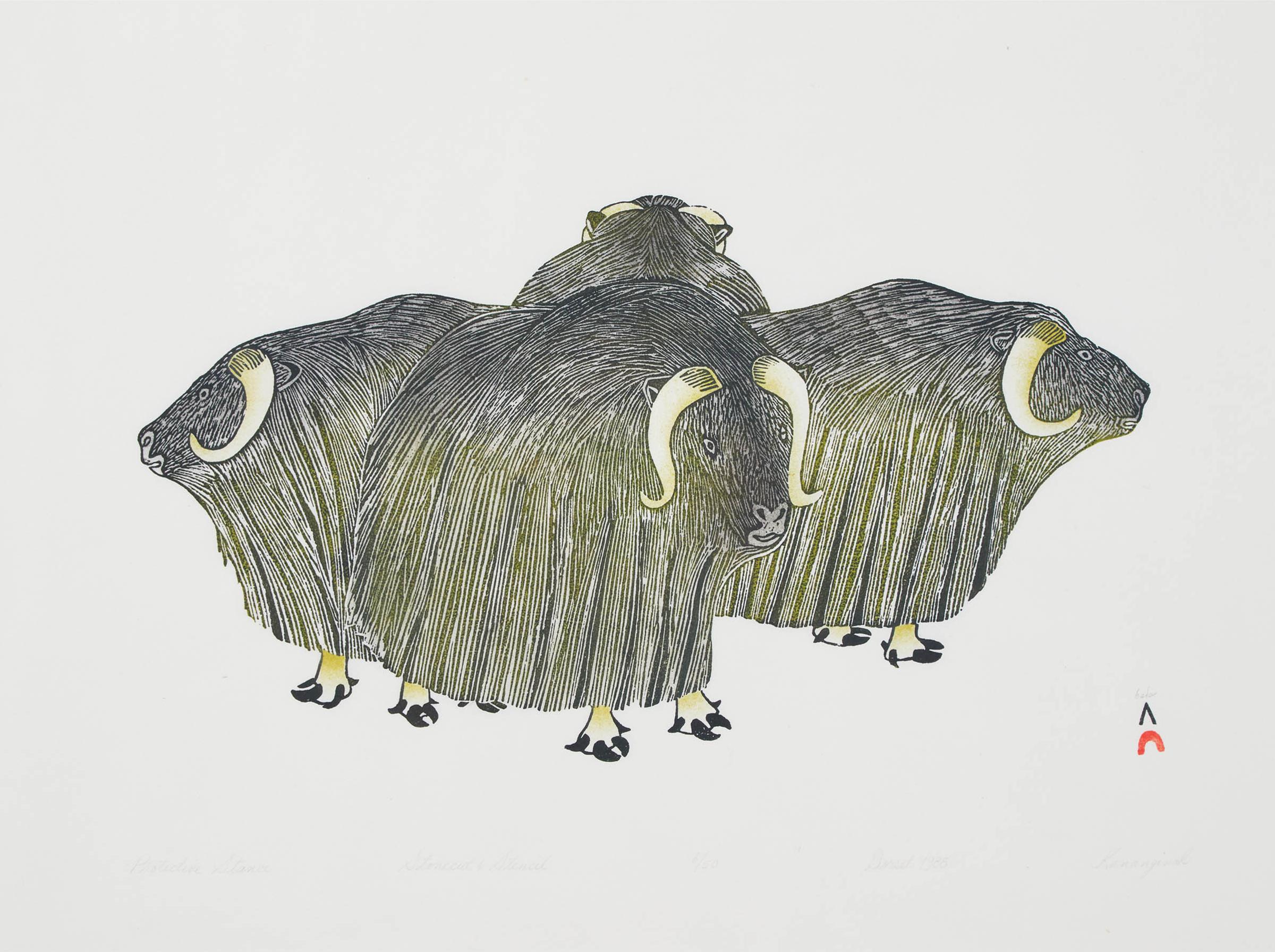 Kananginak Pootoogook (1935-2010) - Protective Stance, 1988