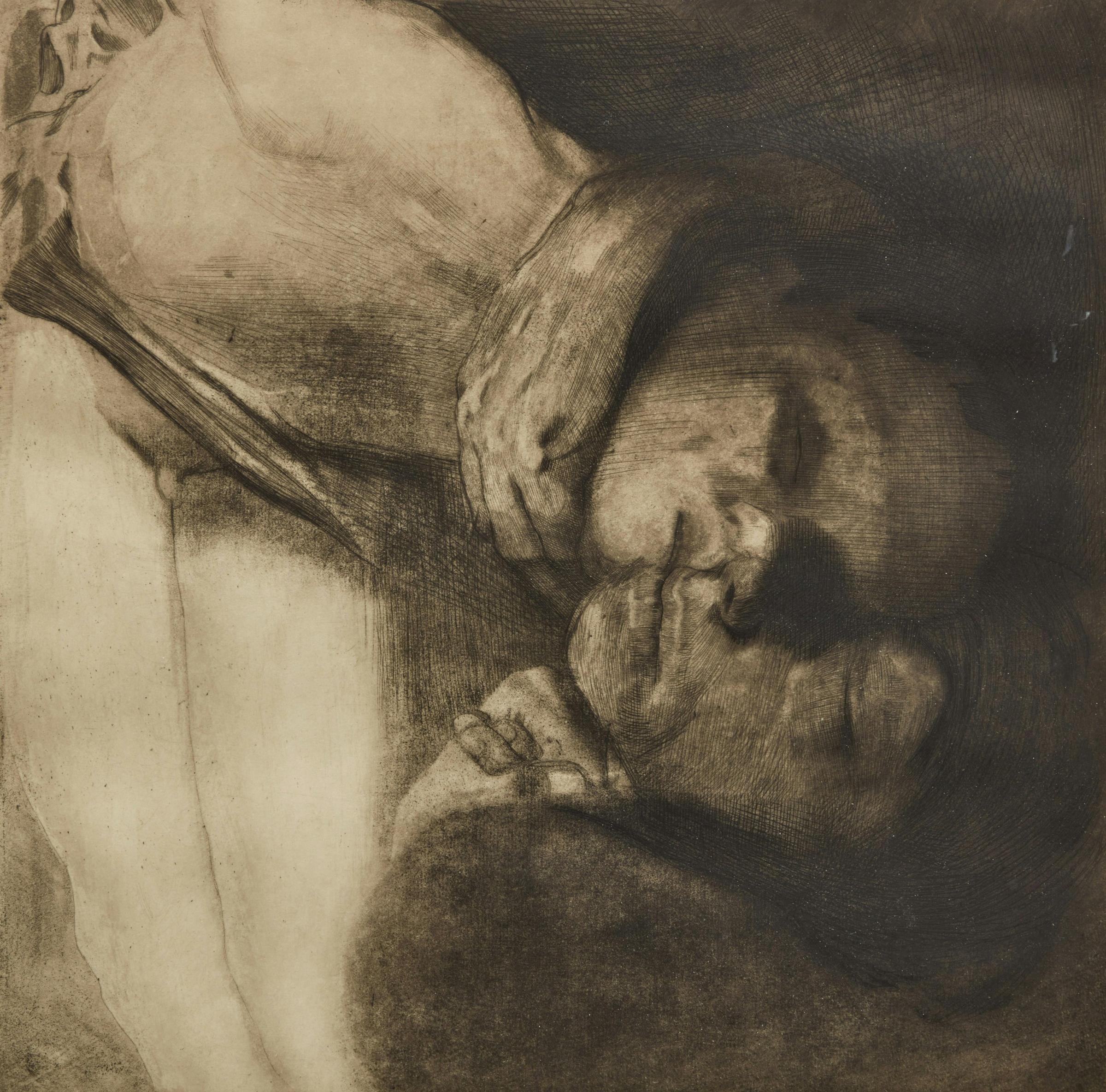 Käthe Kollwitz (1867-1945) - Death, Woman, and Child (Tod, Frau and Kind) (KI.113XIV; Knesebeck 108 XIV/XVb)