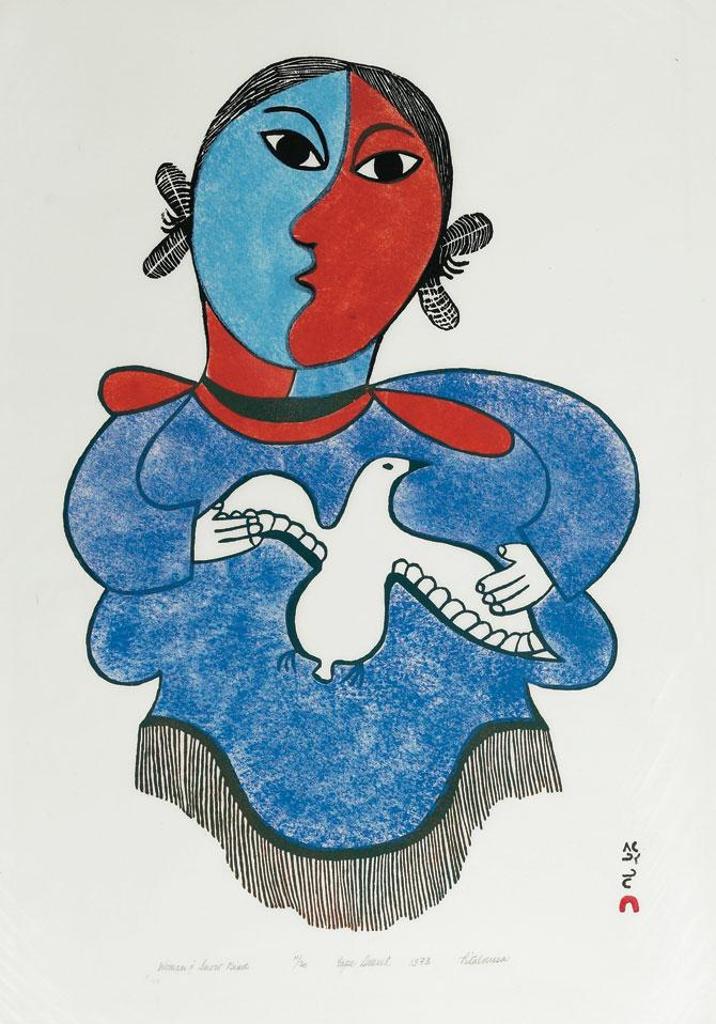 Pitaloosie Saila (1942-2021) - Woman And Snow Bird
