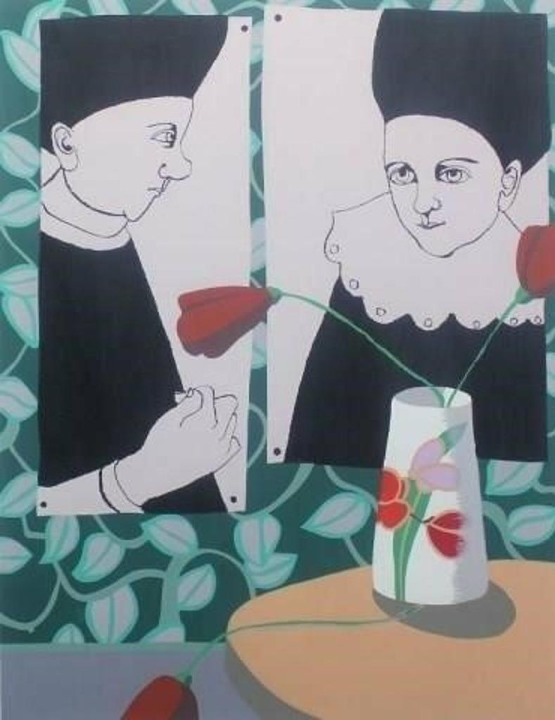 Louise Scott (1936-2007) - Personnage Aux Tulips, 1976