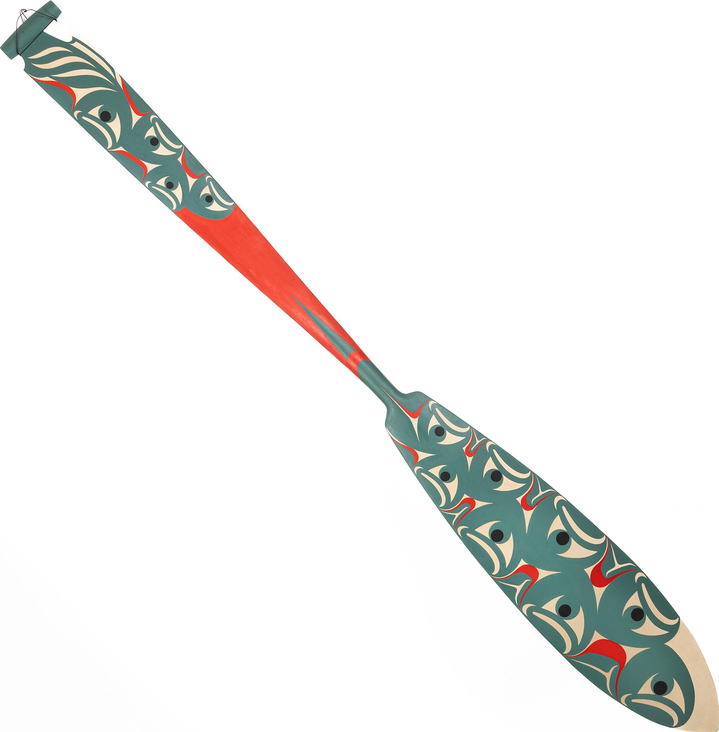 Susan A. Sparrow Point (1952) - Double-Sided Painted Paddle With Salmon Design, 1998