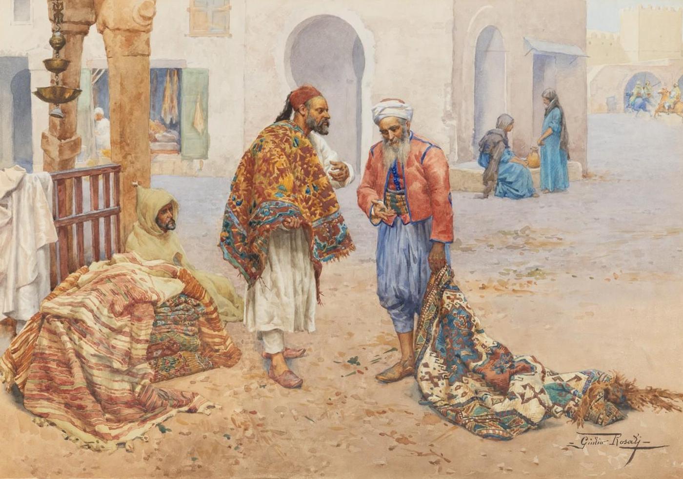 Giulio Rosati (1858-1917) - The Carpet Seller