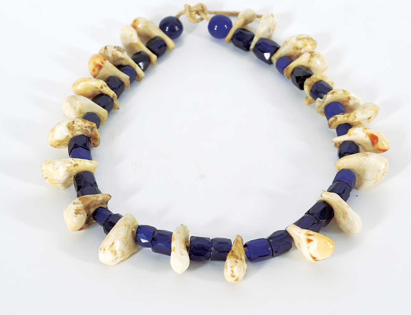 First Nations Basket School - Elk Tooth and Hudson's Bay Co. 'Russian' Trade Beads Necklace