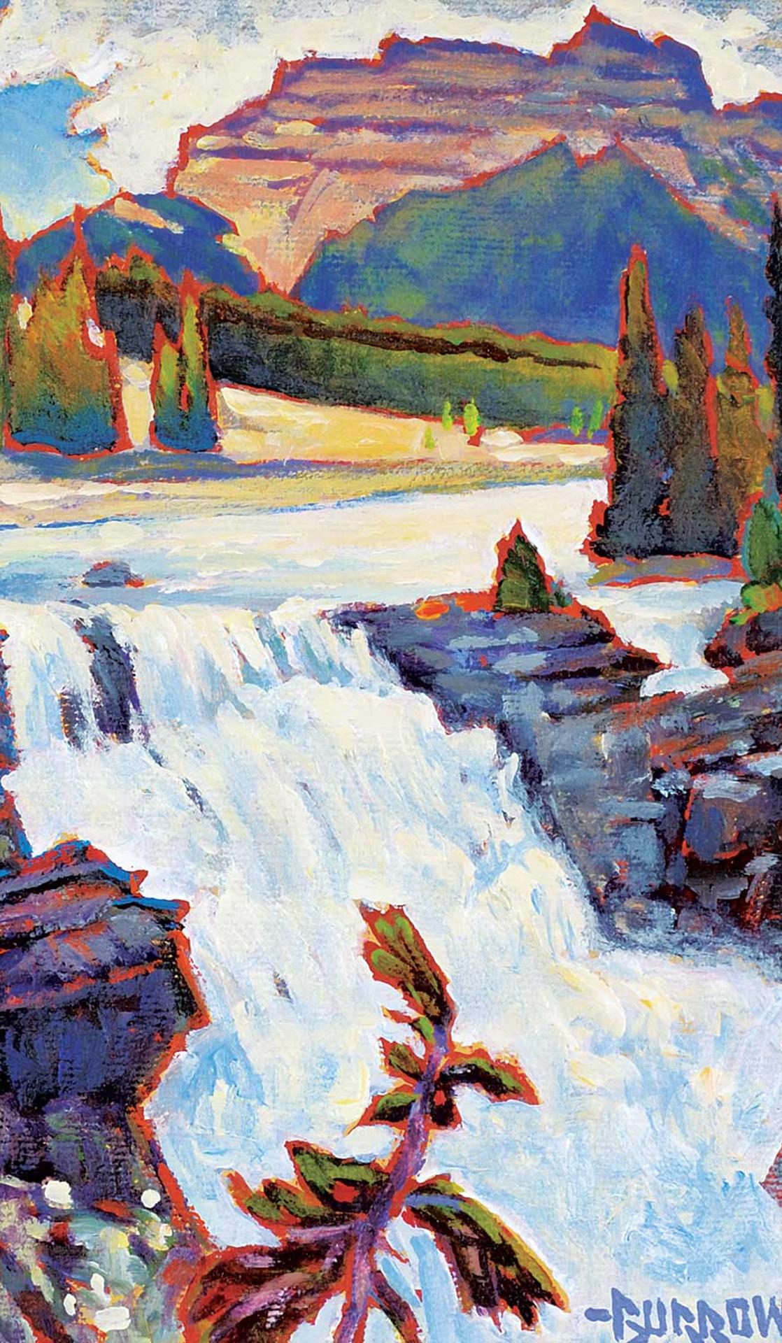 Athabasca Falls - acrylic painting - painted by John H. Burrow