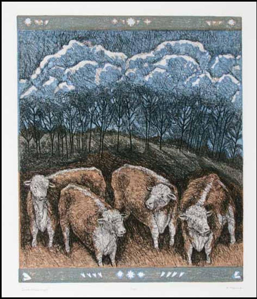Helen D. Mackie (1926-2018) - Cows Near Night (00026/2013-T490)