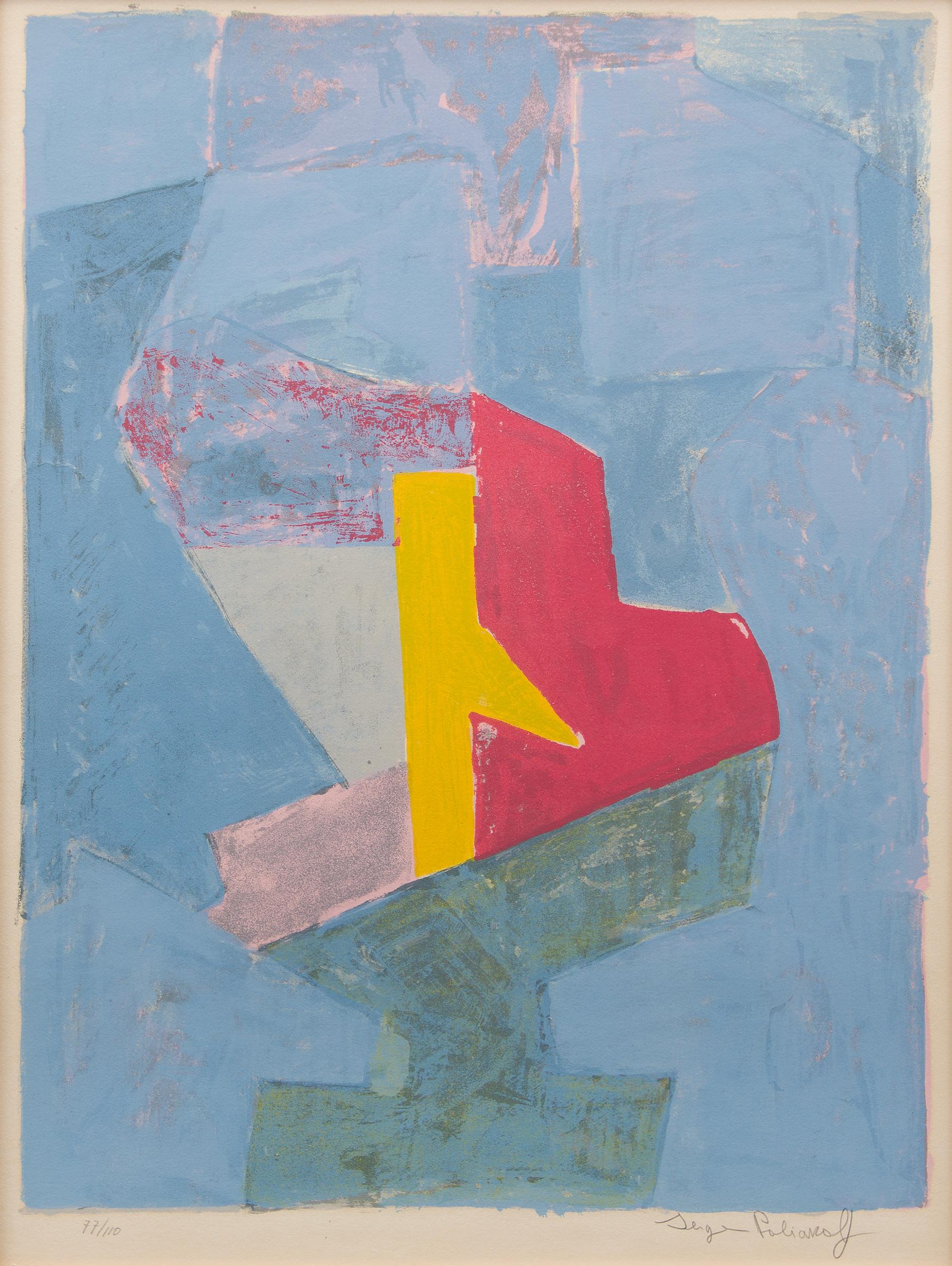 Serge Poliakoff (1906-1969) - Composition bleue, jaune et rouge, 1958