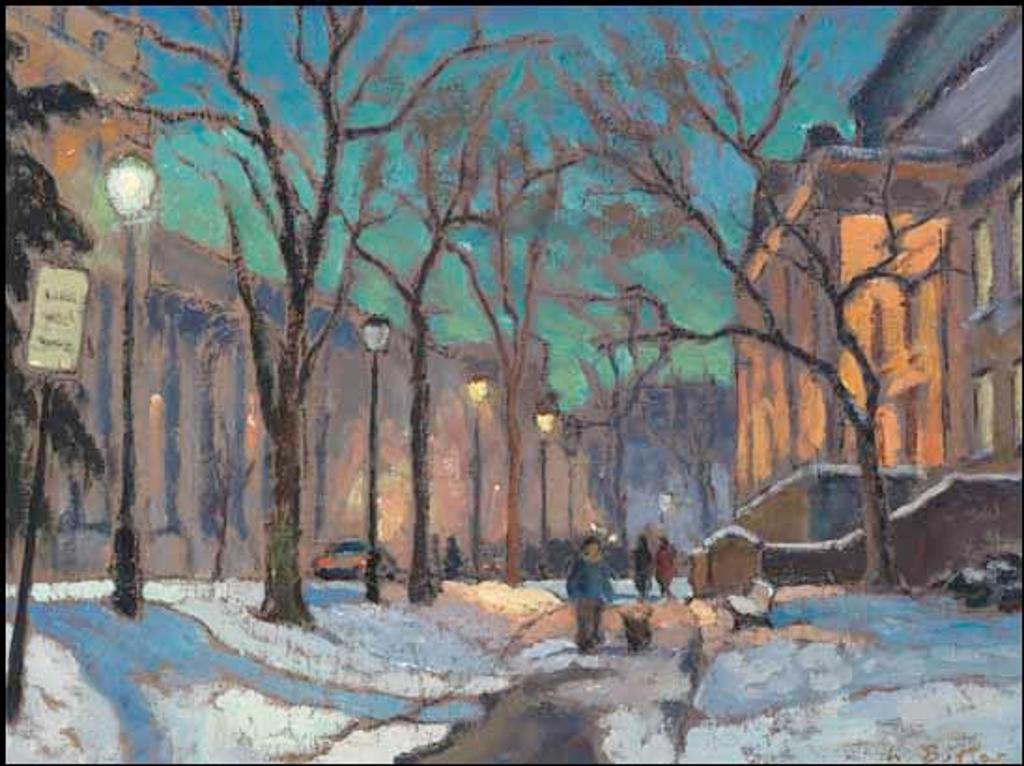 Antoine Bittar (1957) - Winter Evening Stroll, Montreal, QC