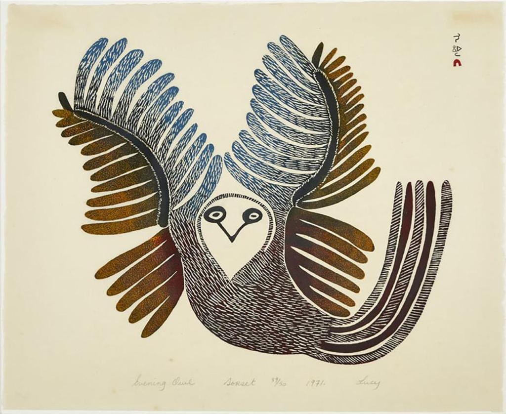 Lucy Qinnuayuak (1915-1982) - Evening Owl