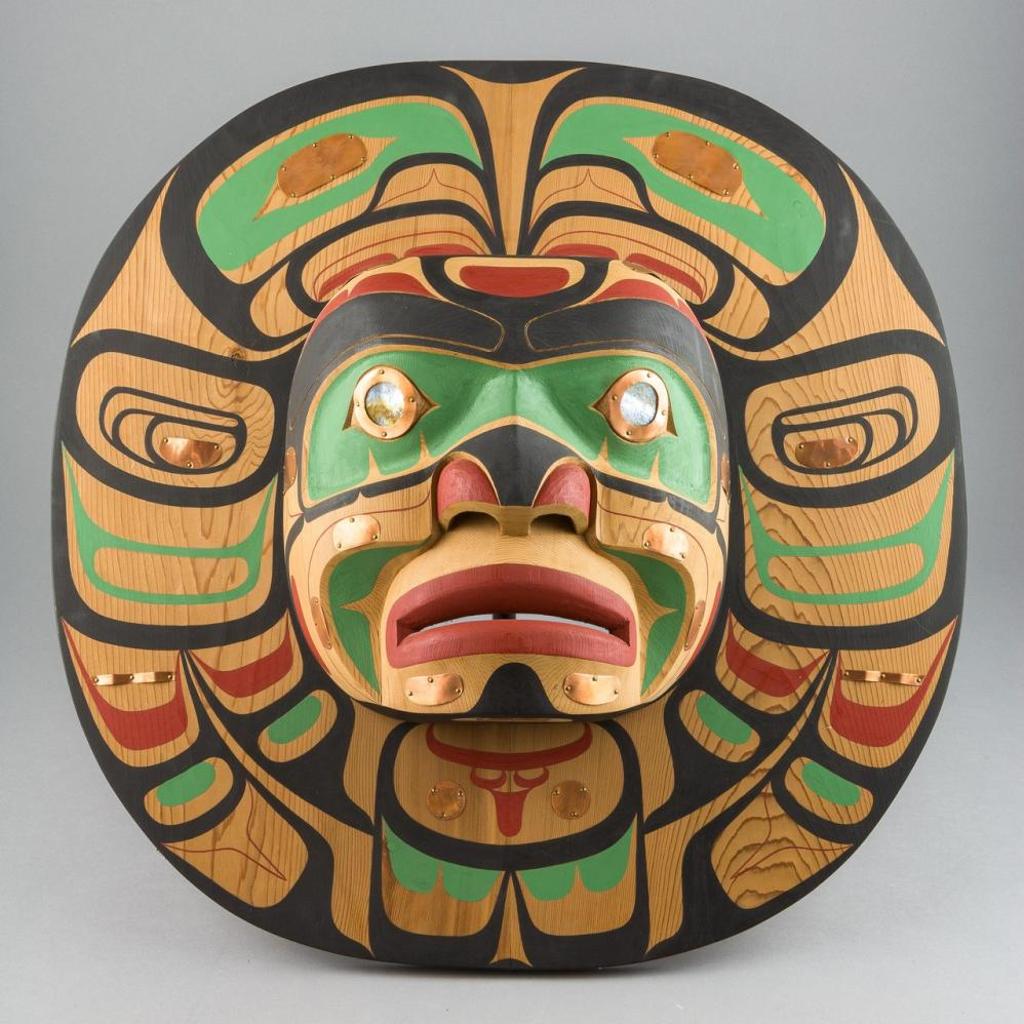 Calvin Hunt (1956) - a carved and polychromed red cedar Kwa-guilth Moon mask