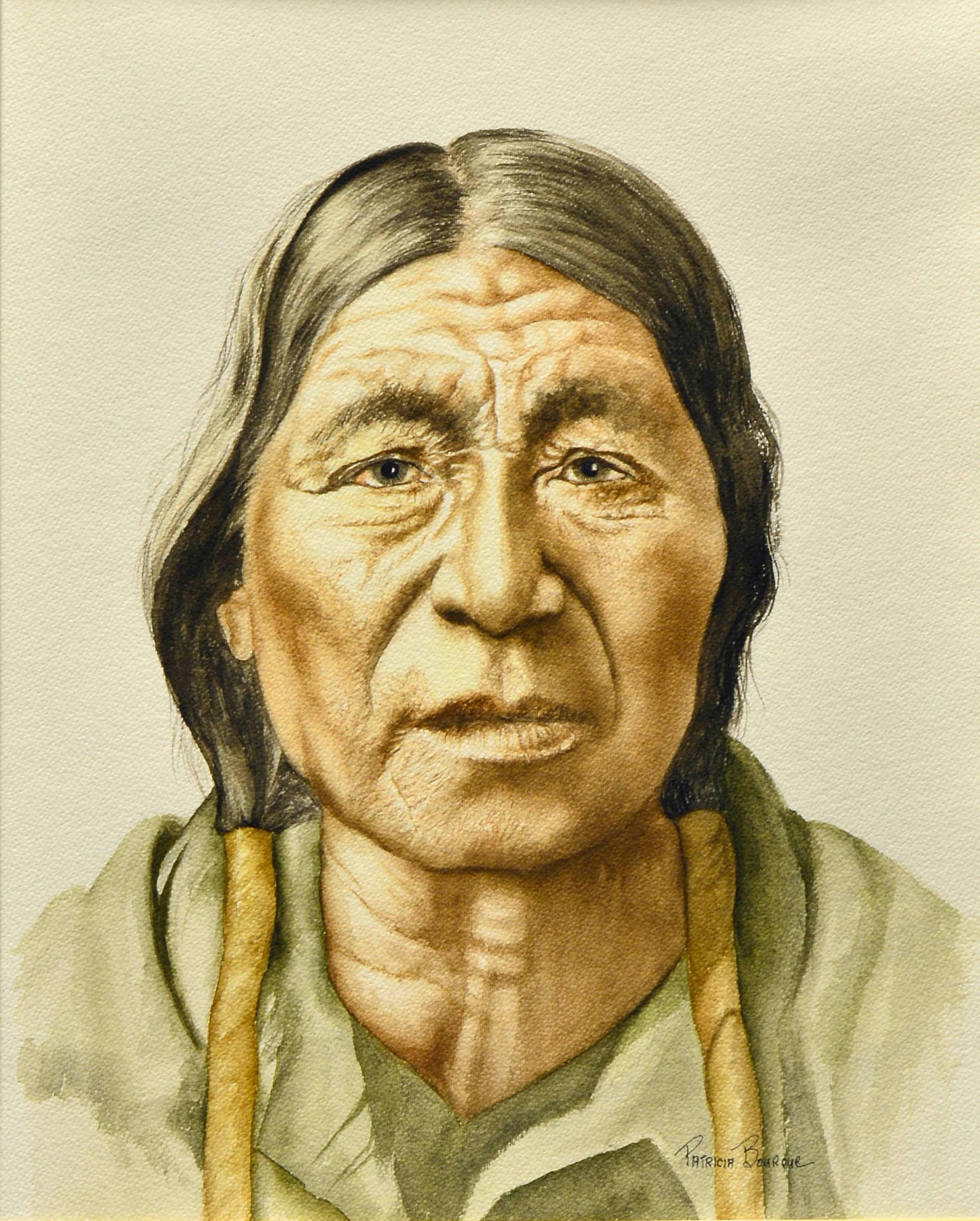 Patricia Bourque (1945) - Portrait, Indian chief