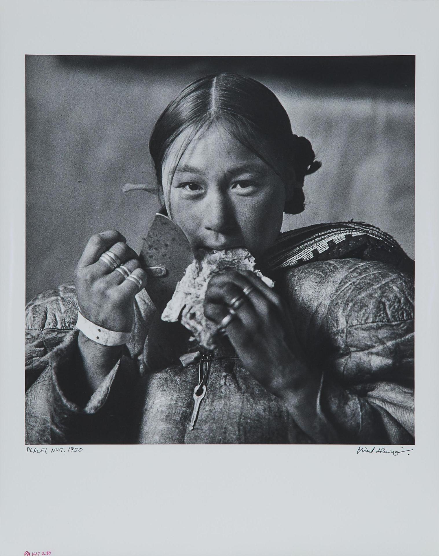 Richard Harrington (1911-2005) - Padlei, Nwt. 1950 [young Girl Eating With Ulu]