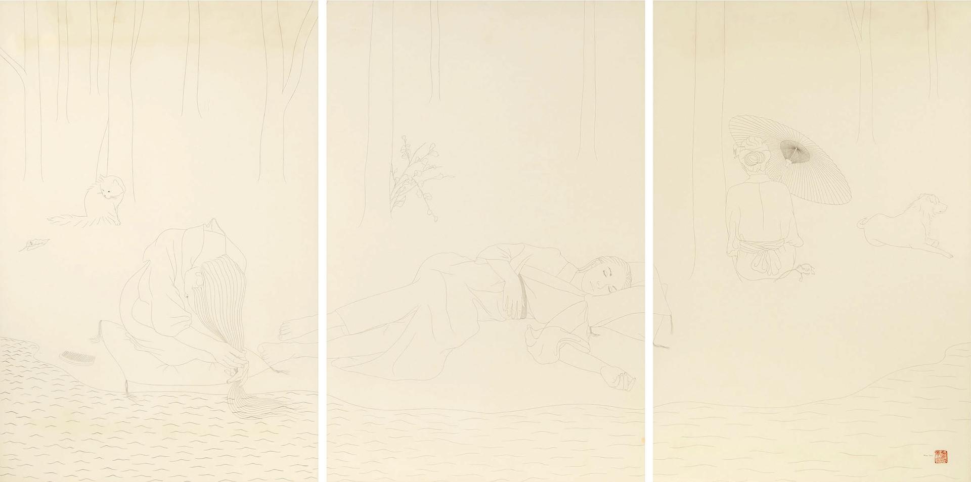 Jeremy Lawrence Smith (1946) - Spring (Triptych), 1973