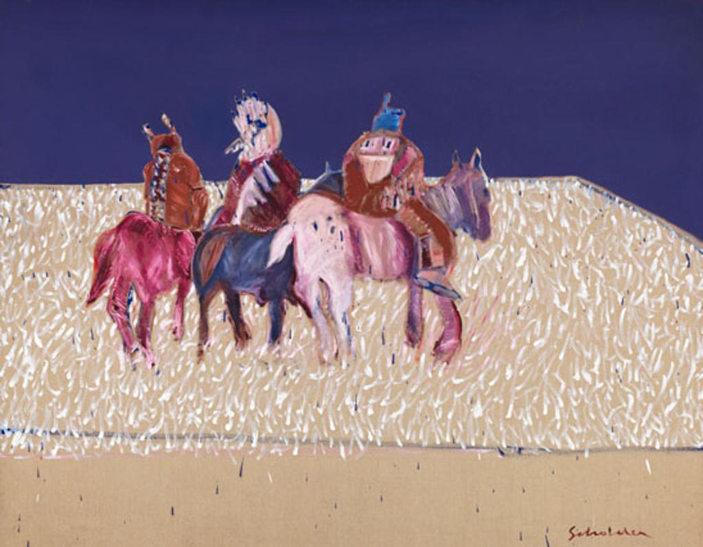 Fritz Scholder (1937-2005) - Indian Riders Going Nowhere