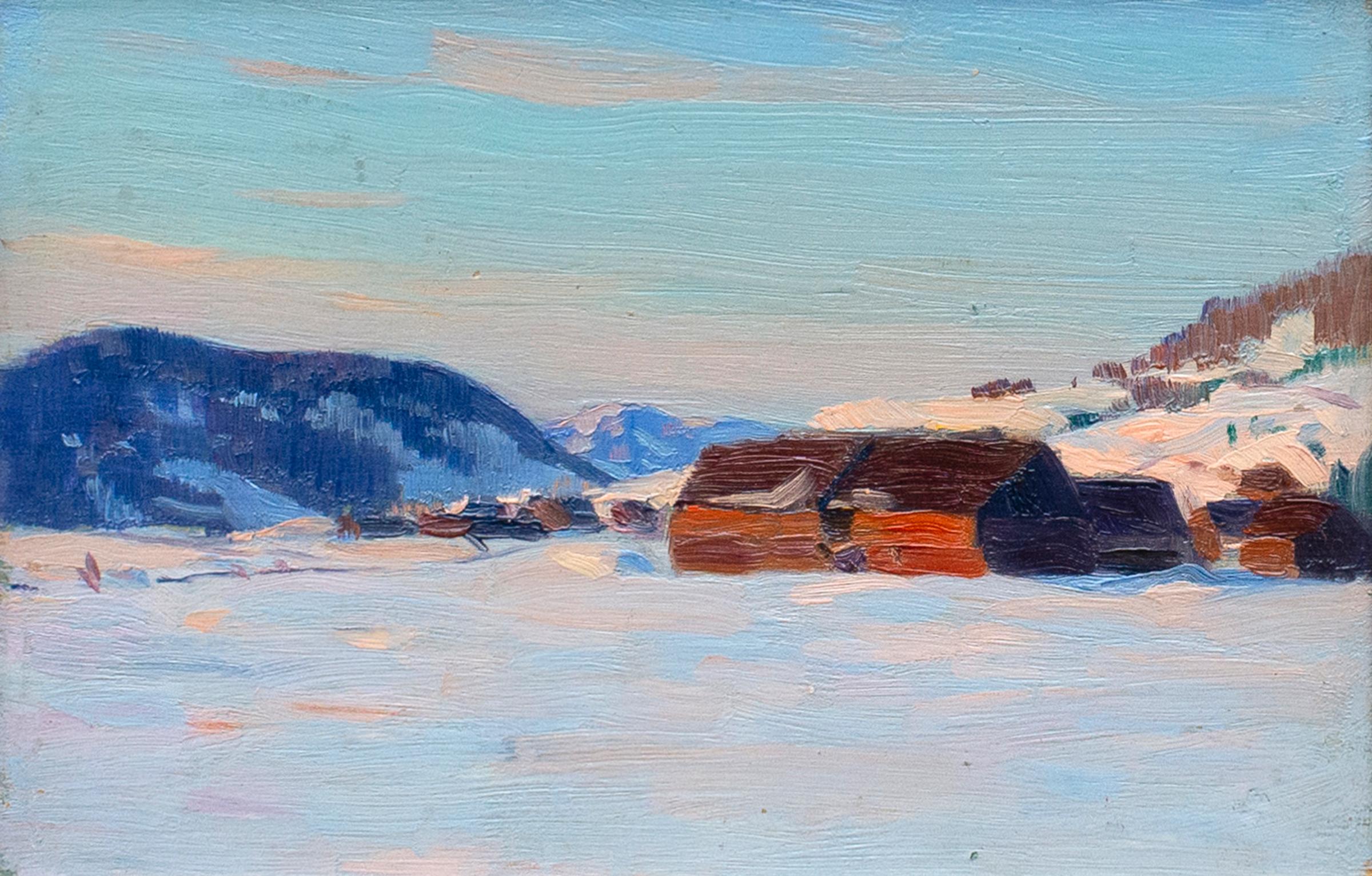 Clarence Alphonse Gagnon (1881-1942) - Bright Winter Day, Baie St. Paul, 1915