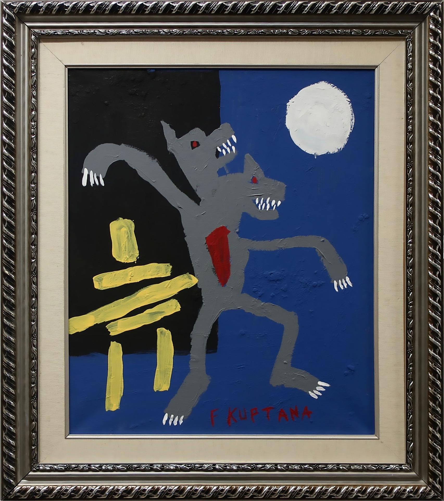 Floyd Kuptana (1964-2021) - Untitled (Moon Dancer With Inukshuk)