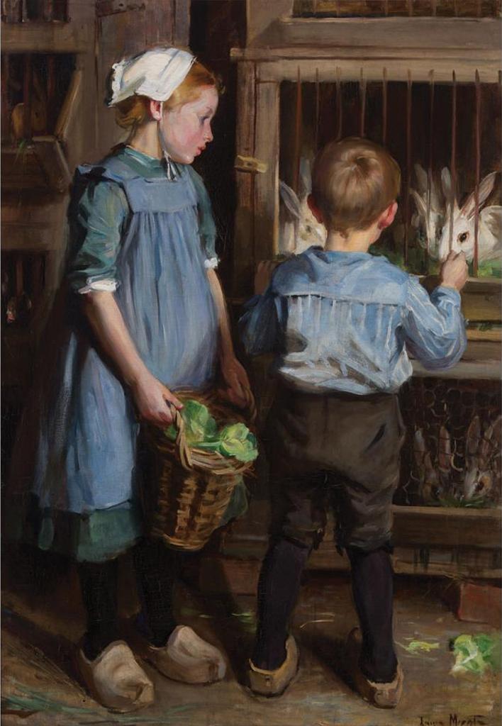 Laura Adelaine Muntz Lyall (1860-1930) - Children Feeding The Rabbits