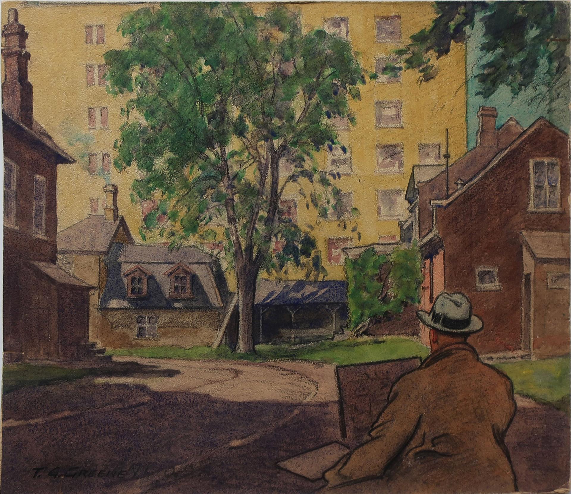 Thomas Garland Greene (1875-1955) - The Studio - Grenville St., Toronto (Bart Reed At Work)