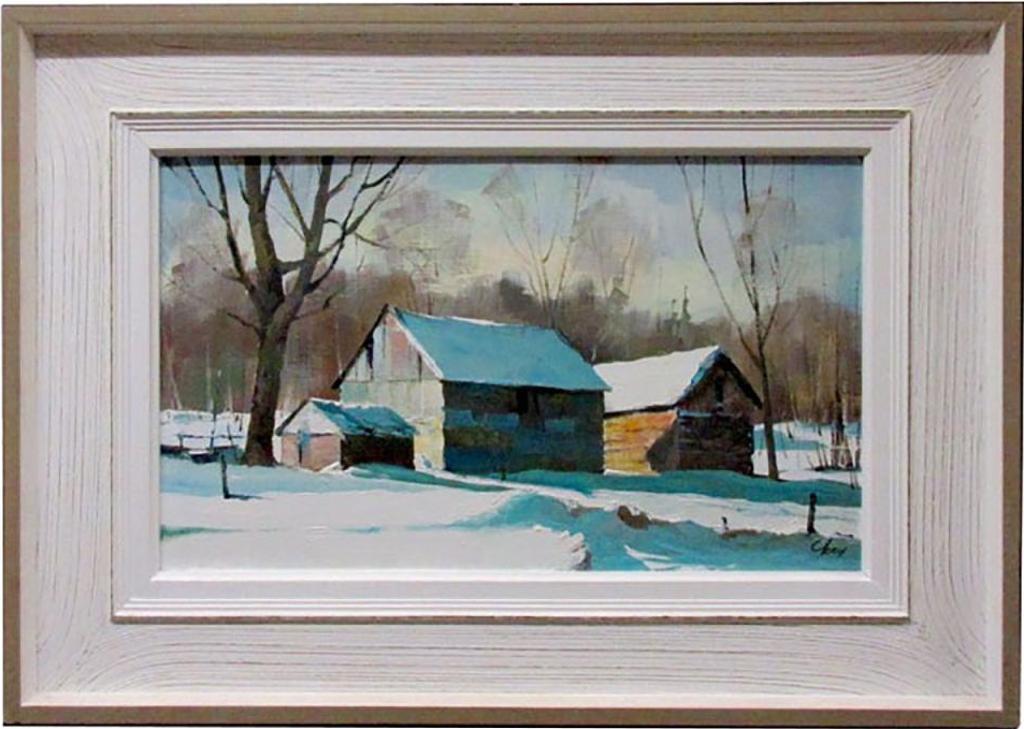 Ronald N. Okey (1921-2004) - Barns In Winter