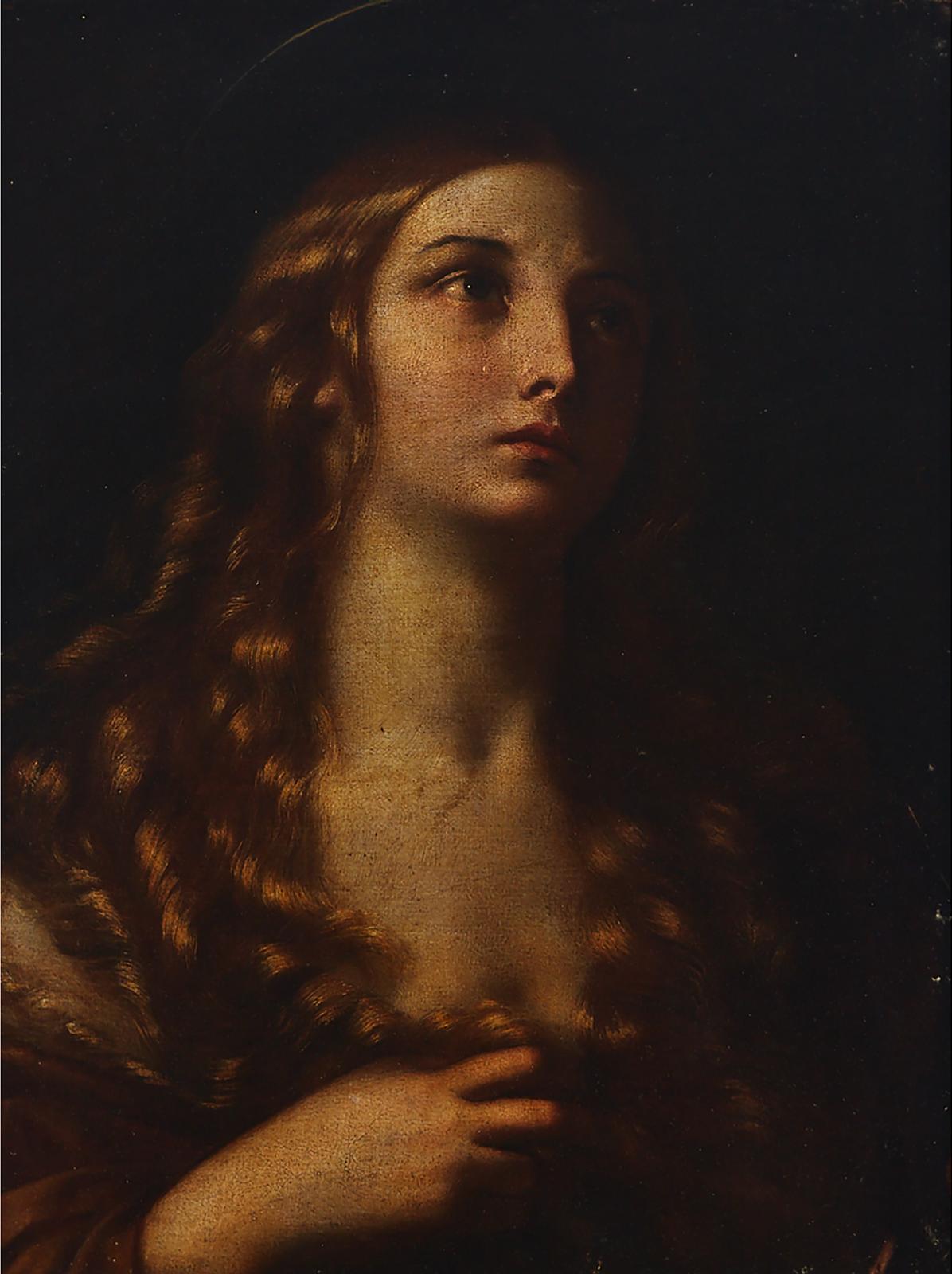 (Follower of) Guido Reni (1575-1642) - Penitent Saint Mary Magdalene With A Halo Looking Upwards