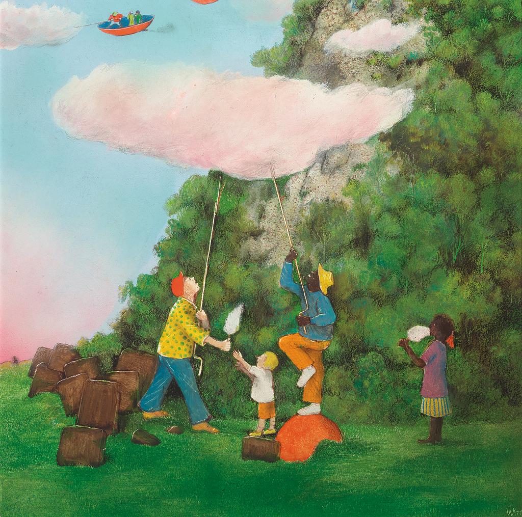 William Kurelek (1927-1977) - Candy Floss Clouds
