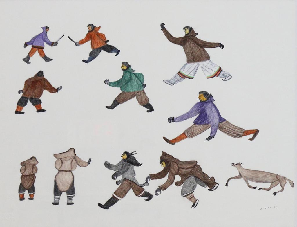 Ooshoochiak (Oshutsiak) Pudlat (1908-1992) - Inuit Figures