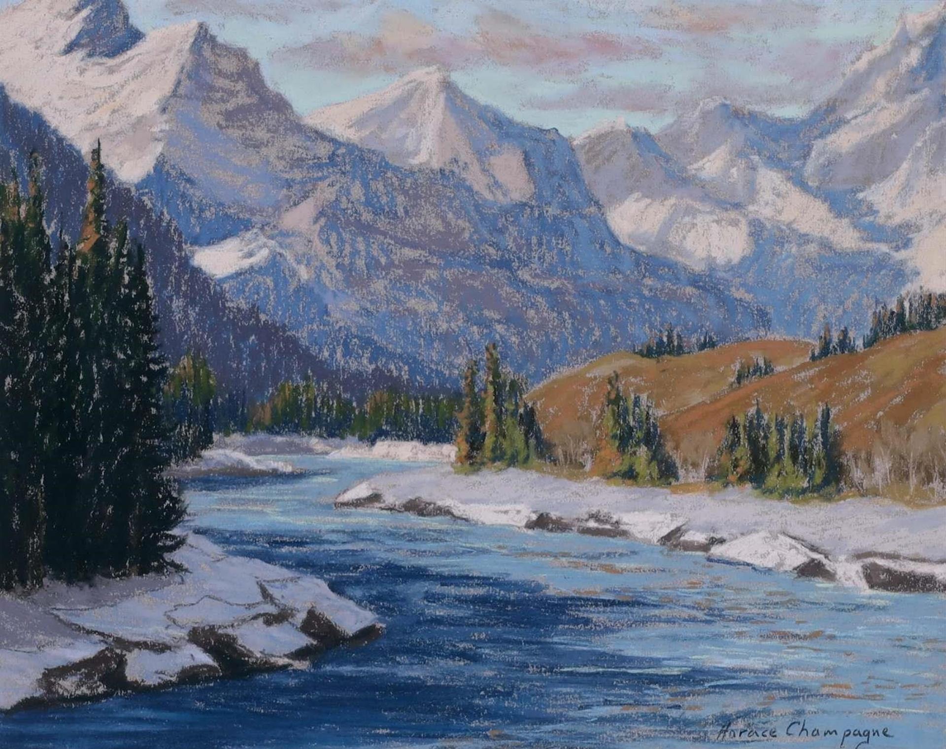 Horace Champagne (1937) - Bow River, Early Spring; 1988