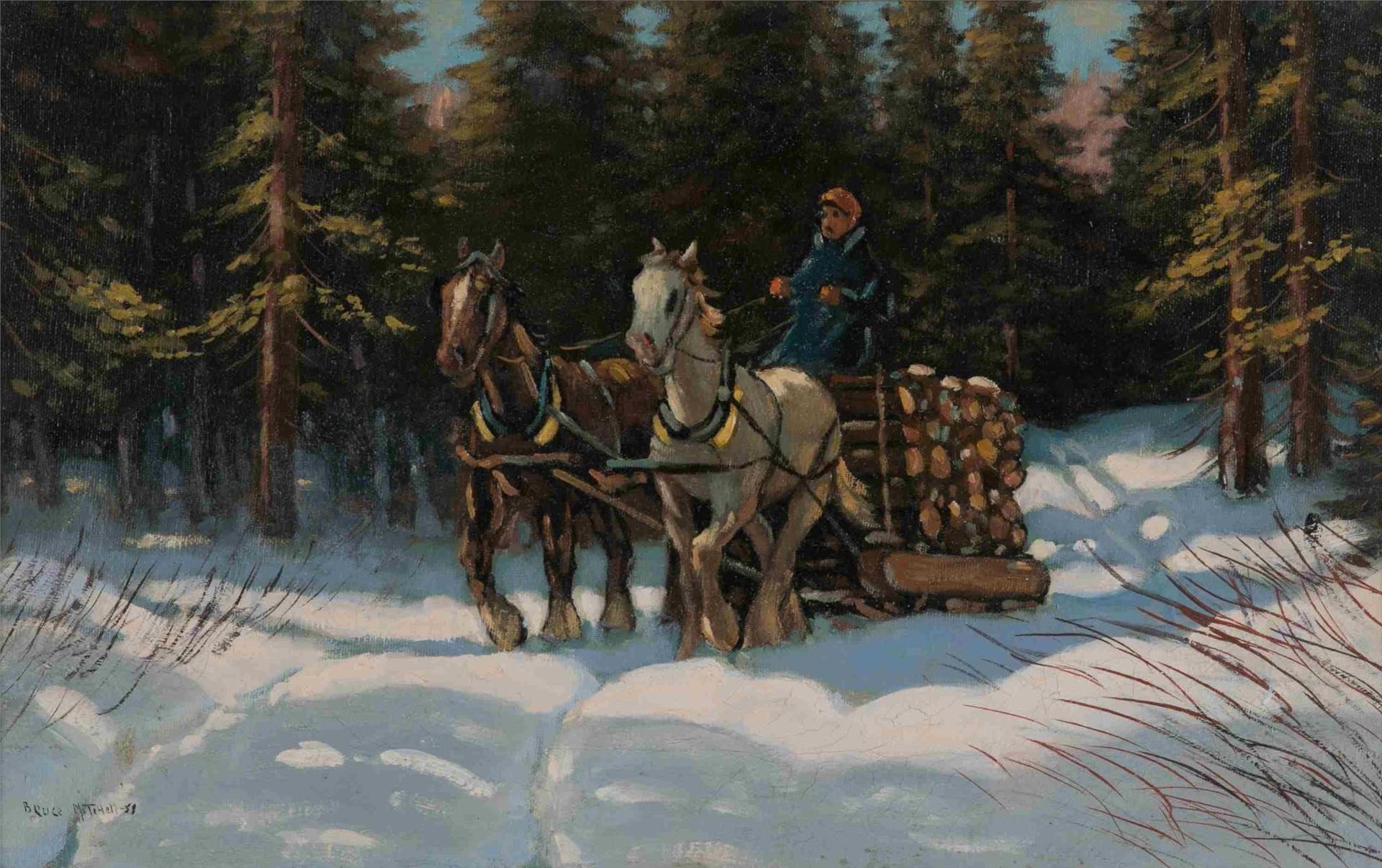 Bruce Mitchell (1912-1995) - Logging Scene
