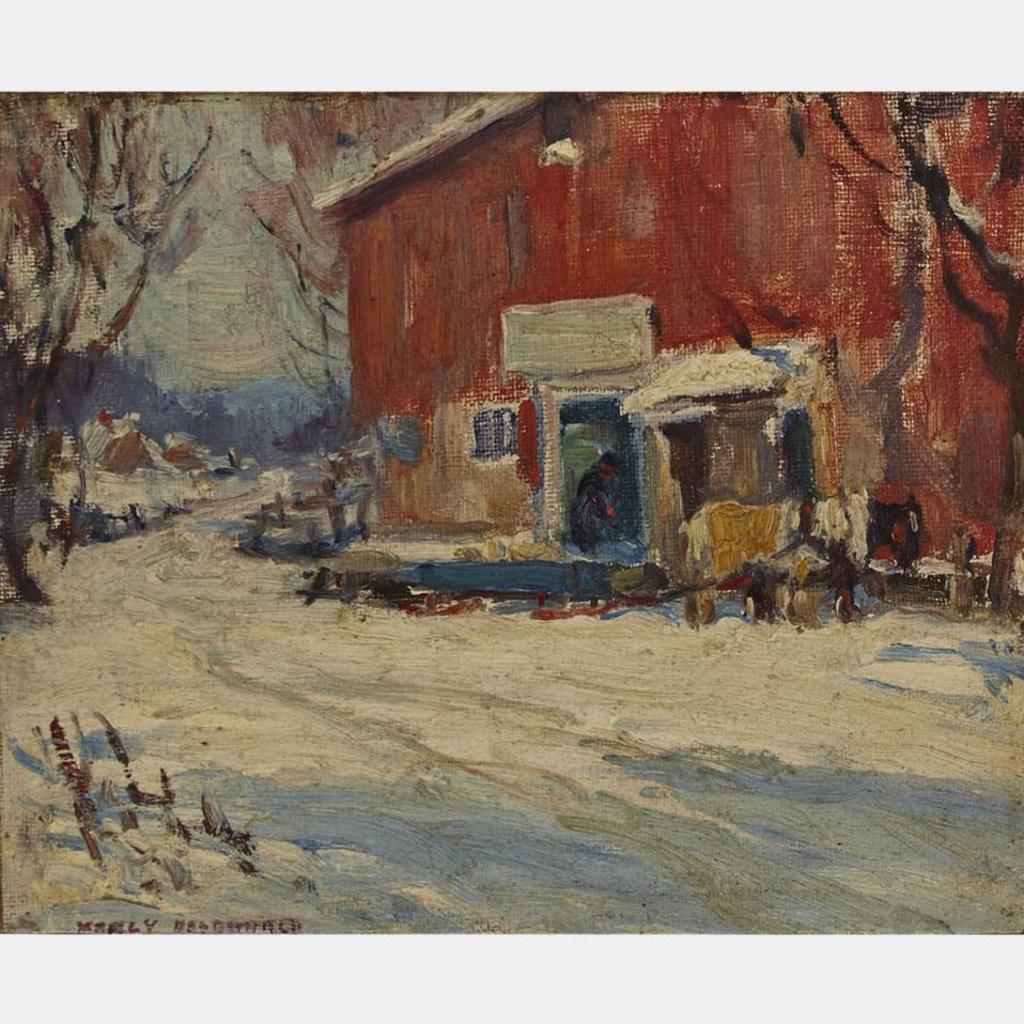 Manly Edward MacDonald (1889-1971) - Winter Landscape With Horses And Barn