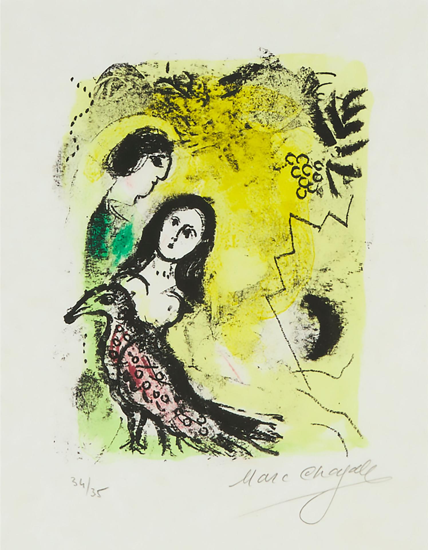 Marc Chagall (1887-1985) - The Couple, From L'élégie Des Alizés, “lament Of The Trade Winds,” 1969 [mourlot, 589]