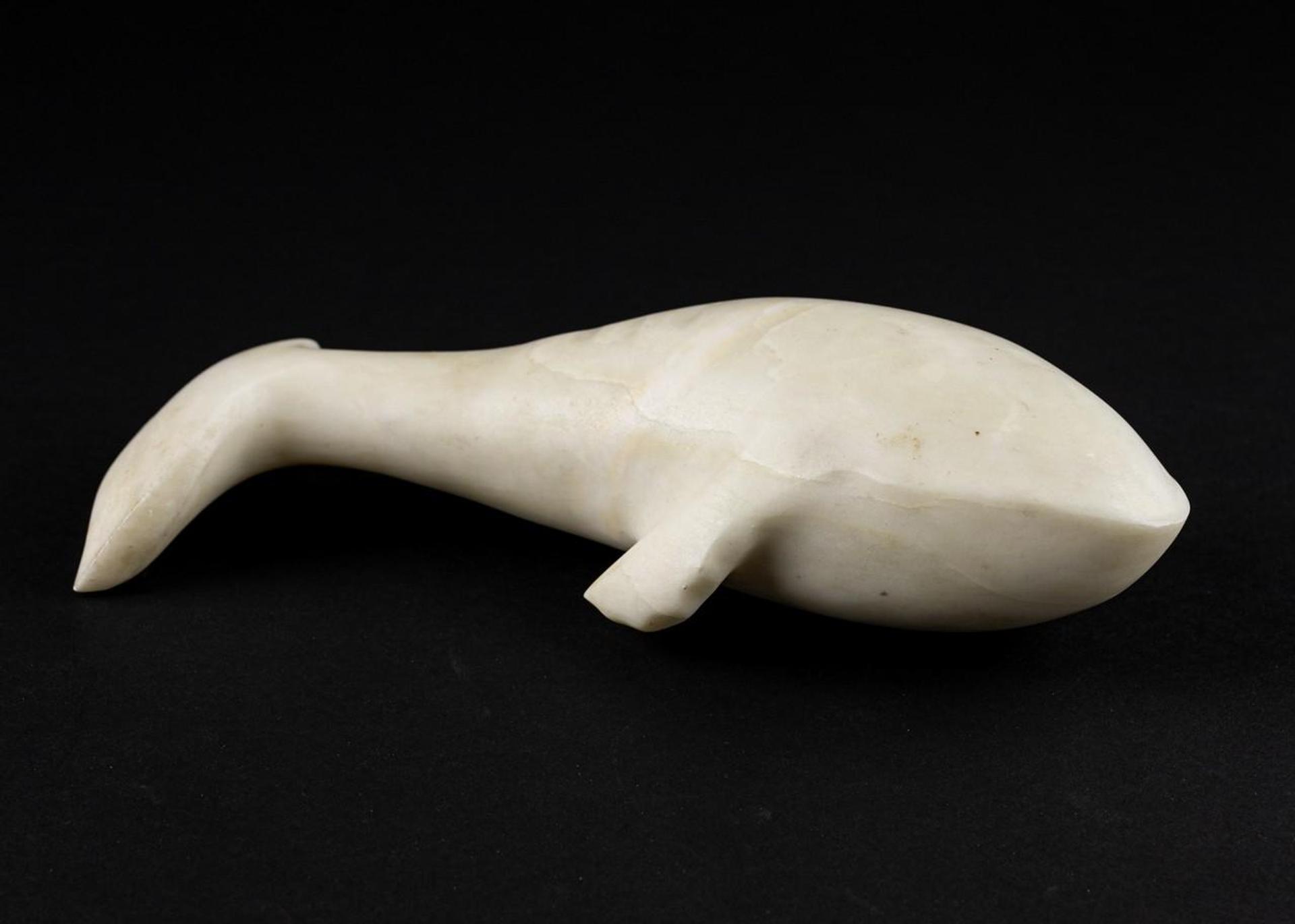 George Pratt (1939) - a white stone carving of a whale