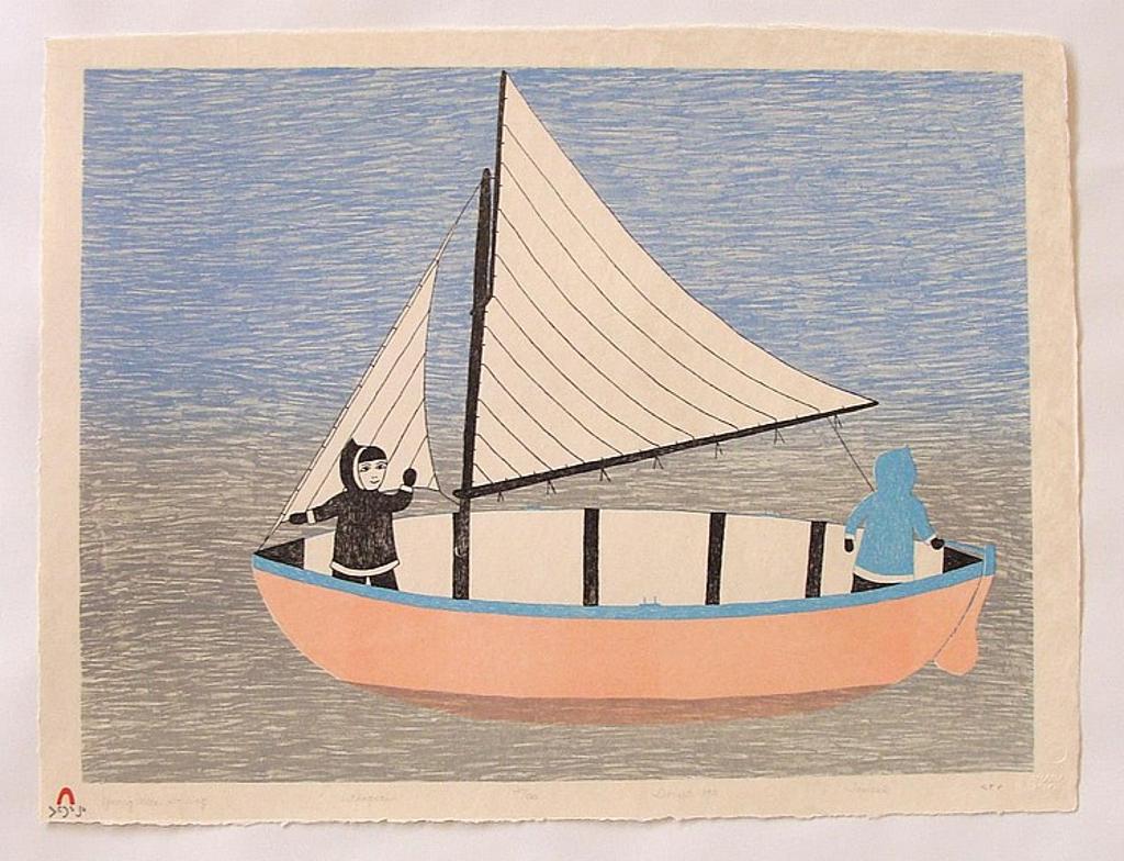 Jamasie Teevee (1910-1985) - Young Men Sailing